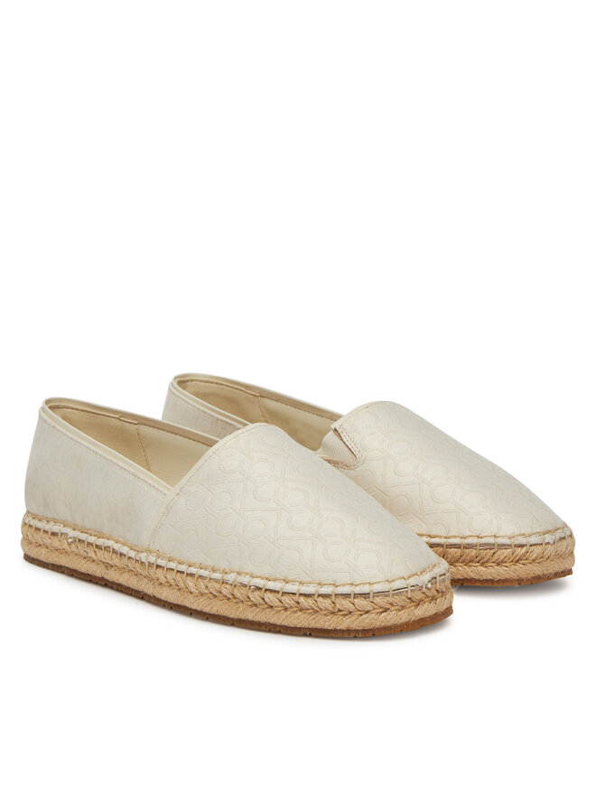Calvin Klein Espadryle Calvin Klein Flat Espadrille - Jacq HW0HW02467 Écru
