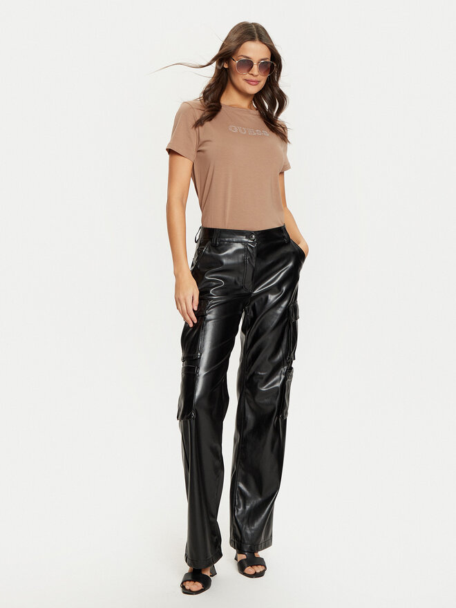 Guess Guess Marškinėliai V3BI11 J1314 Ruda Regular Fit