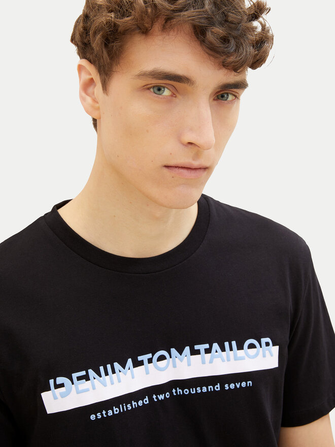 Tom Tailor Denim Tom Tailor Denim Camiseta 1037653 Negro Basic Fit