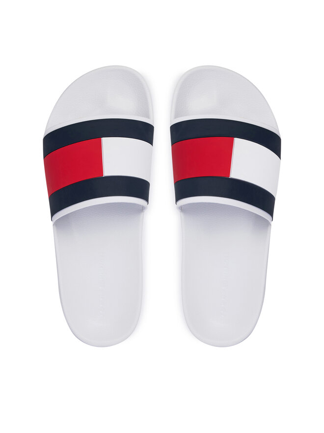 Tommy Hilfiger Pantoletten Tommy Hilfiger Core Hilfiger Flag Pool Slide FM0FM05798 Weiß