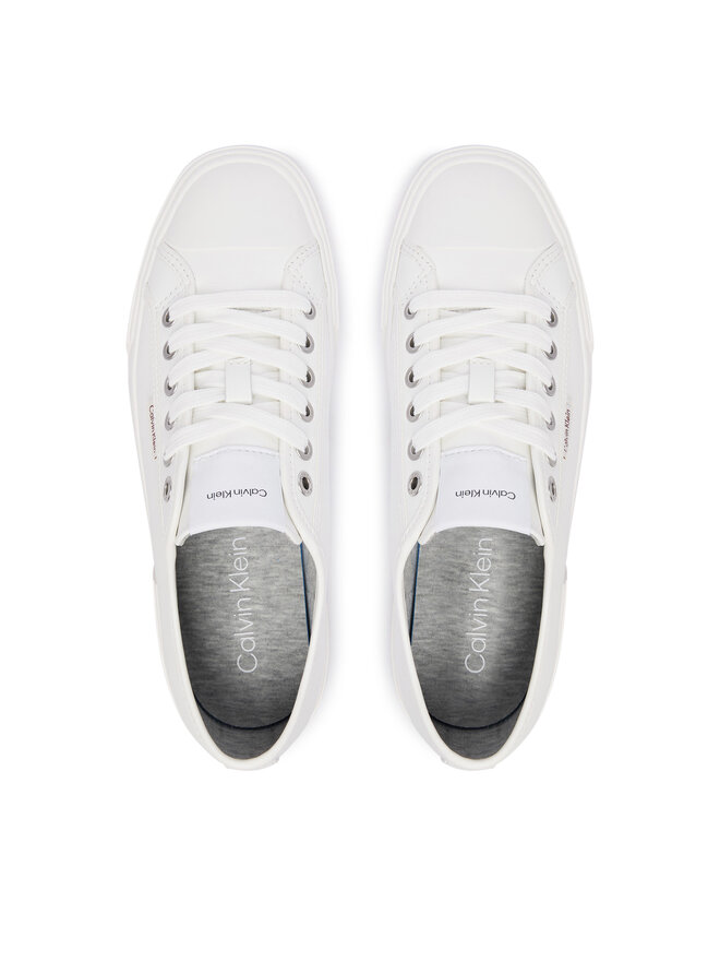 Calvin Klein Sneakers aus Stoff Calvin Klein Vulc Lace Up Low Lth HW0HW03077 Weiß