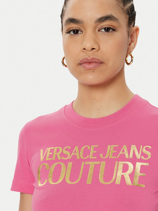 Versace Jeans Couture Versace Jeans Couture Camiseta 78HAHT01 Rosa Regular Fit