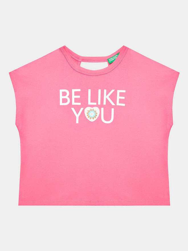 United Colors Of Benetton United Colors Of Benetton Футболка 3096C10BW Рожевий Regular Fit
