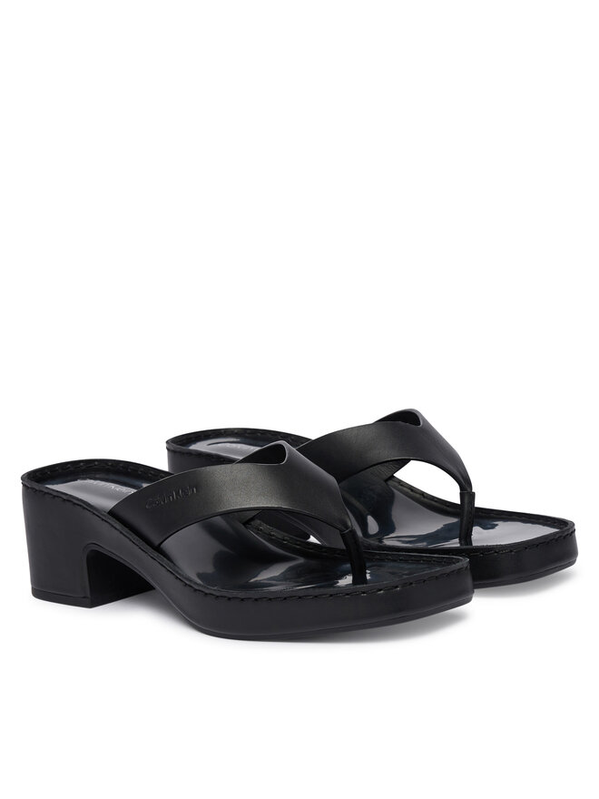 Calvin Klein Zehentrenner Calvin Klein Block Heel Sndl Thong Lth HW0HW02913 Schwarz