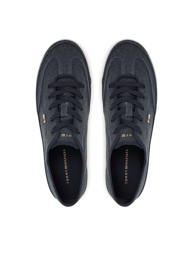 Tommy Hilfiger Sneakers Tommy Hilfiger Washed Canvas Vulc Sneaker FW0FW08894 Dunkelblau