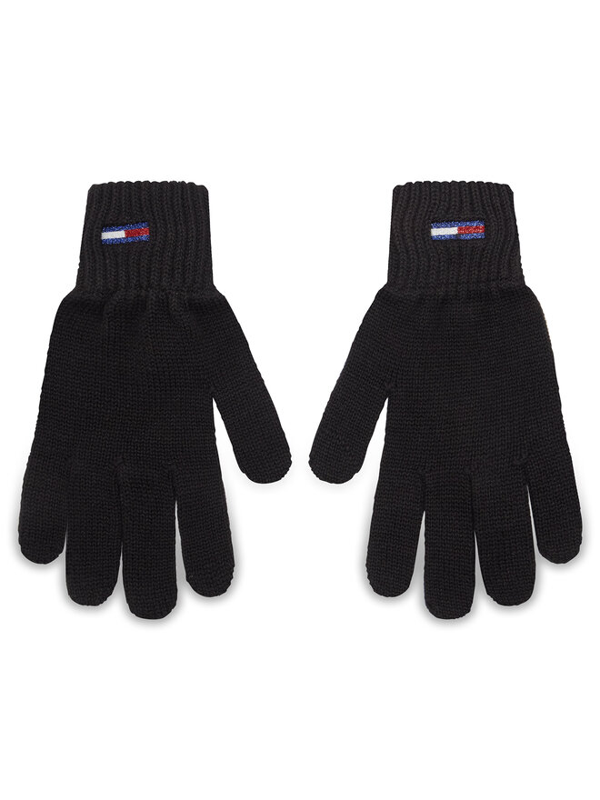 Tommy Jeans Dámske rukavice Tommy Jeans Flag AW0AW13677 Čierna