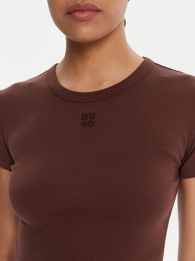 HUGO HUGO Camiseta Delanor  50512000 Marrón Slim Fit