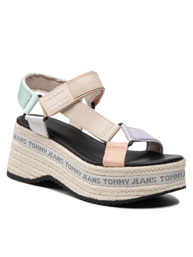 Espadrilles Tommy Jeans Wedge Sandal EN0EN01810 Multicolore chaussures