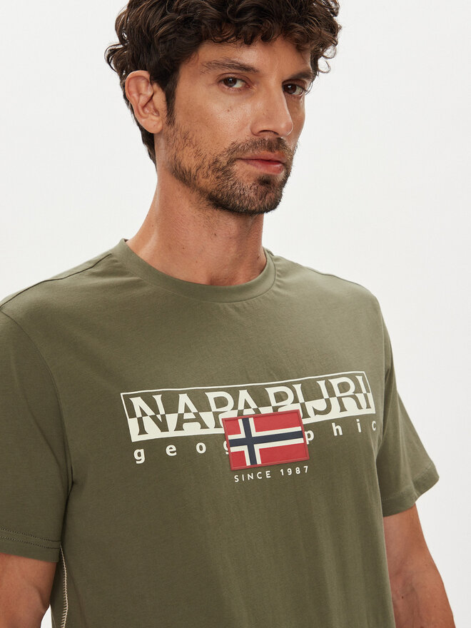 Napapijri Napapijri Camiseta S-Aylmer NP0A4HTO Verde Regular Fit