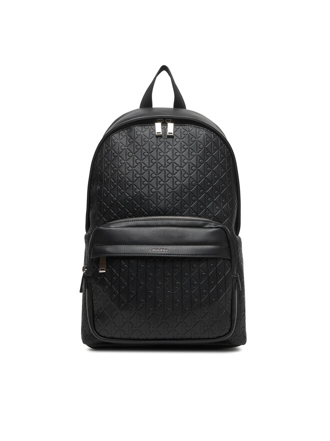 Calvin Klein Rucksack Calvin Klein Emblem Emboss Round Backpack LV04D3202G Schwarz