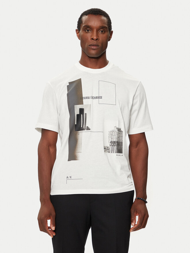 Armani Exchange Armani Exchange Majica 6DZTHZ ZJBYZ 61AK Bela Regular Fit