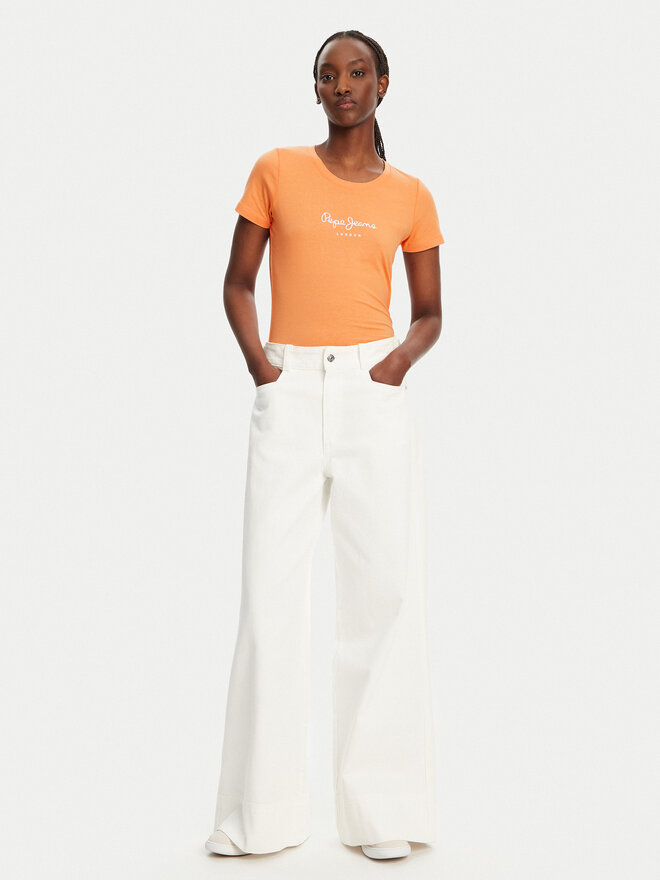 Pepe Jeans Pepe Jeans Футболка New Virginia PL505202 Оранжевий Slim Fit