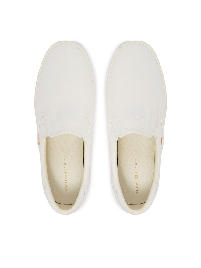 Tommy Hilfiger Sneakers aus Stoff Tommy Hilfiger Th Low Profile Slip On FW0FW09103 Weiß