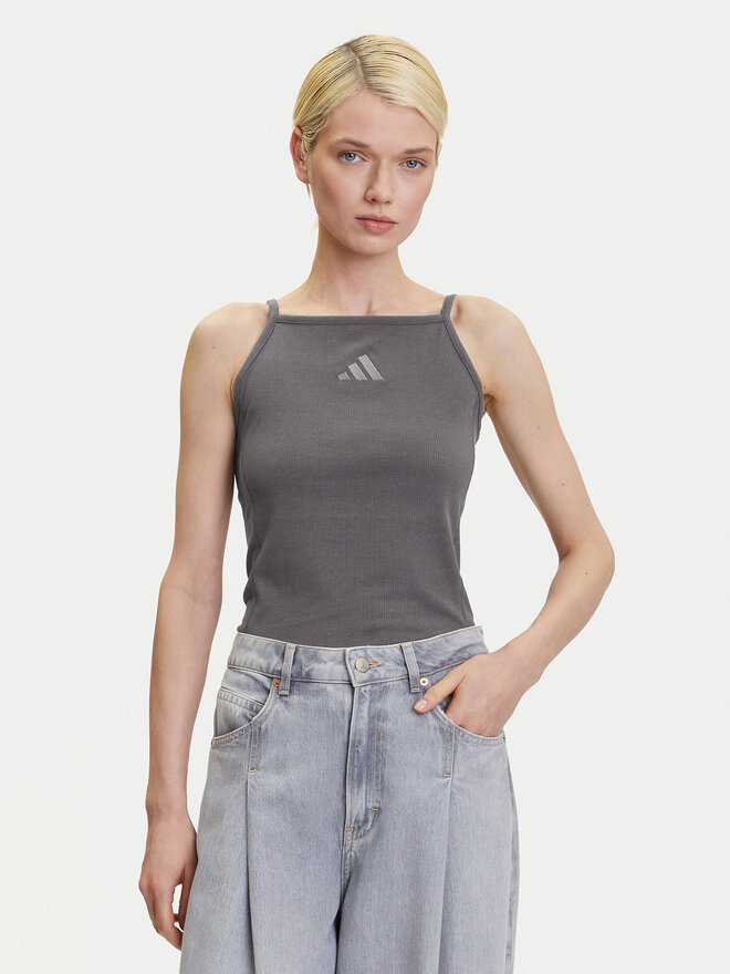 adidas adidas Marškinėliai ALL SZN Rib JJ1223 Pilka Slim Fit