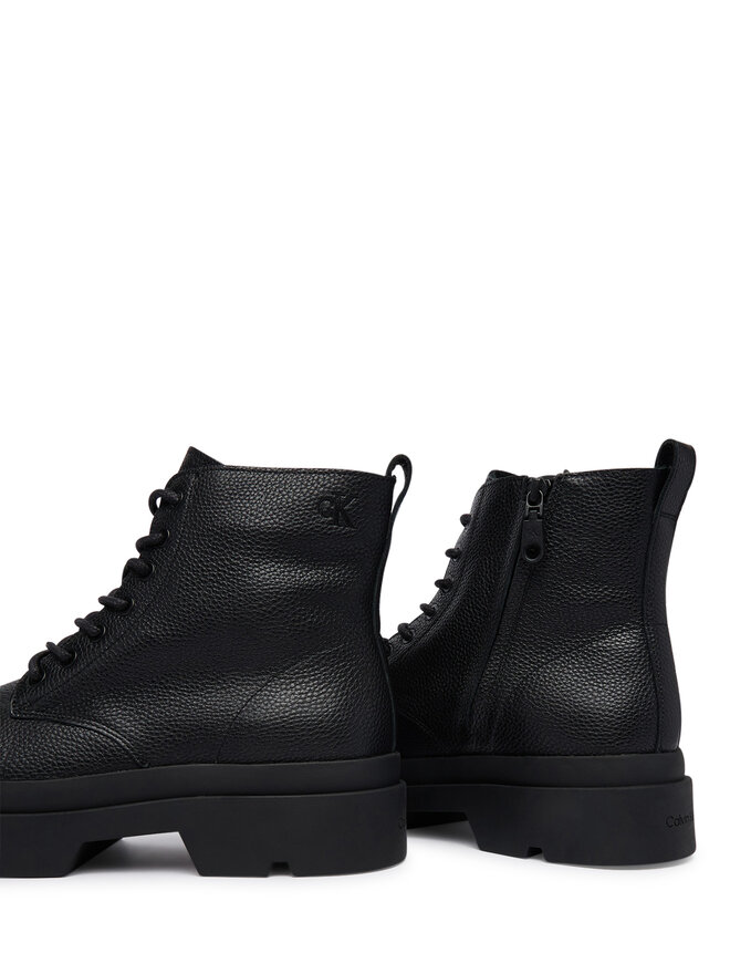 Calvin Klein Schnürstiefeletten Calvin Klein Lugged Mid Lace Up Tc Tu Lth HM0HM02267 Schwarz