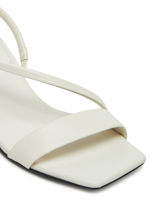 Calvin Klein Sandali Calvin Klein Heel Sandal 50 Squared Lth HW0HW02534 Bianco