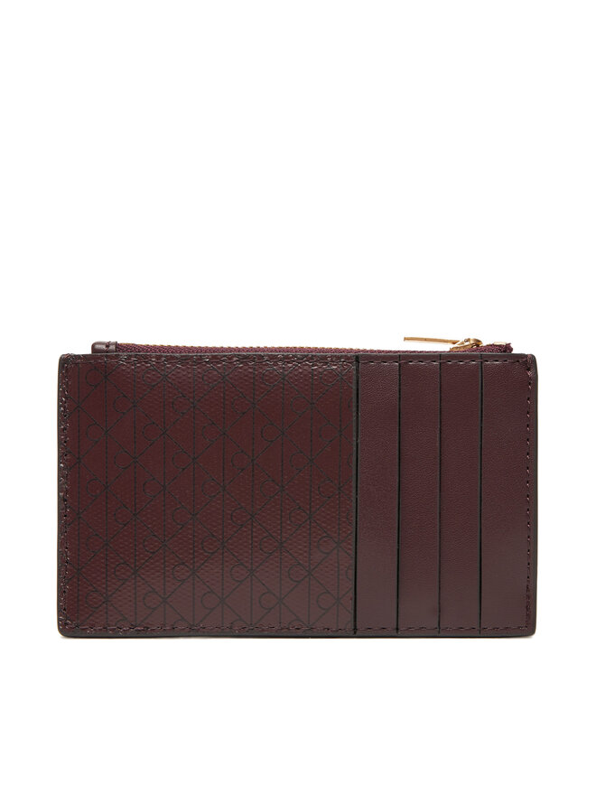 Calvin Klein Великий жіночий гаманець Calvin Klein Emblem Aop Top Zip Cardcase LV04F1084G Коричневий