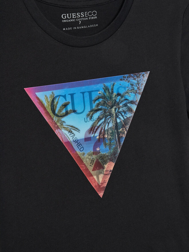 Guess Guess Marškinėliai L5GI26 K8HM4 Juoda Regular Fit