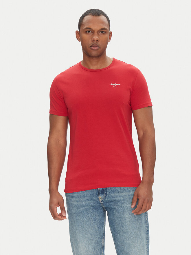 Pepe Jeans Pepe Jeans Camiseta Original Basic PM508212 Rojo Slim Fit