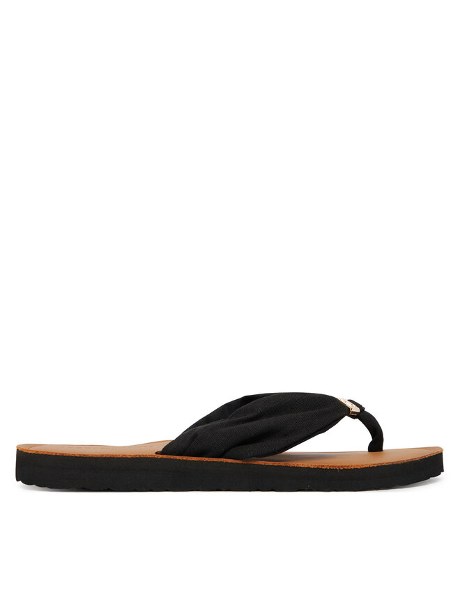 Tommy Hilfiger Zehentrenner Tommy Hilfiger Th Ltr Footbed Summer Sandal FW0FW09194 Schwarz