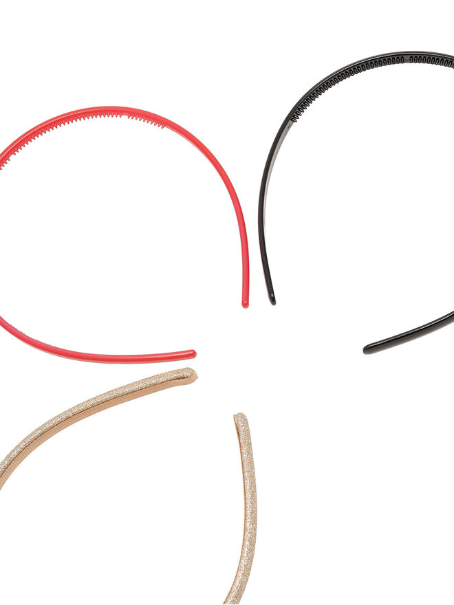 Nelli Blu Juego de 3 cintas para el pelo Nelli Blu 7KE-007-AW23 Rojo