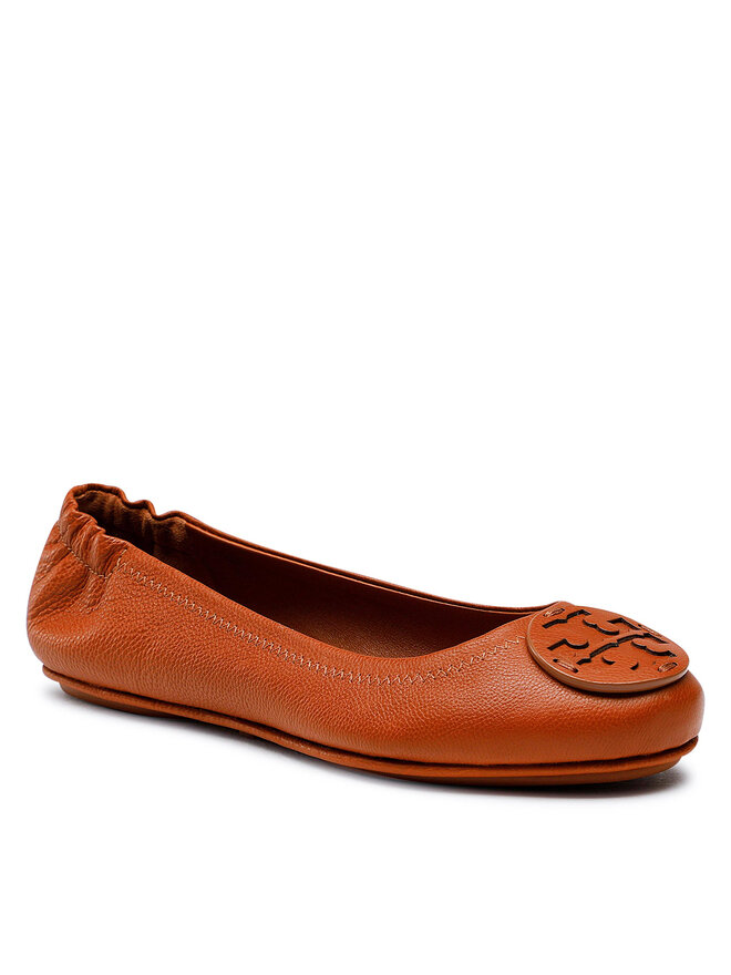 Tory Burch Μπαλαρίνες Tory Burch Minnie Travel Ballet 137776 Καφέ