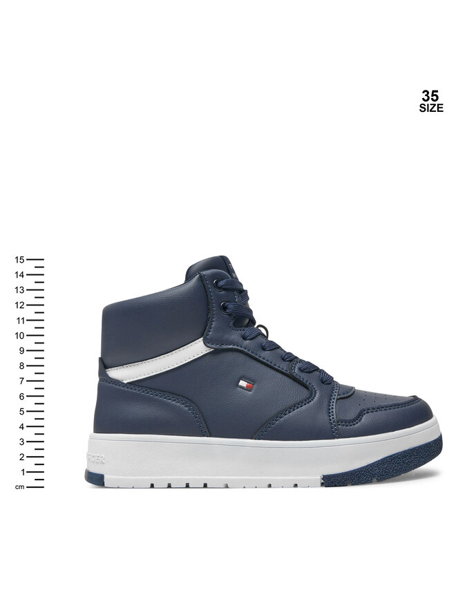 Tommy Hilfiger Tenisice Tommy Hilfiger Mid Cutlace-Up Sneaker T3X9-33641-1351 S Tamnoplava