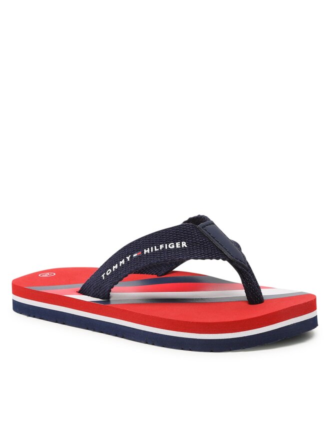 Tommy Hilfiger Джапанки Tommy Hilfiger Stripes Flip Flop T3B8-32920-0058 M Тъмносин
