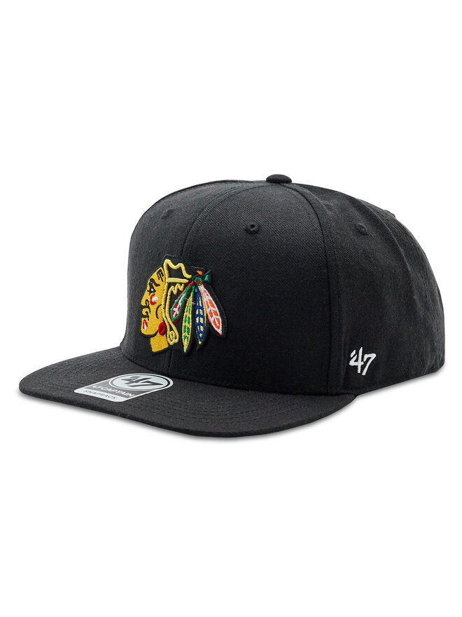47 Brand Czapka z daszkiem 47 Brand NHL Chicago Blackhawks No Shot '47 CAPTAIN H-NSHOT04WBP-BKB Czarny
