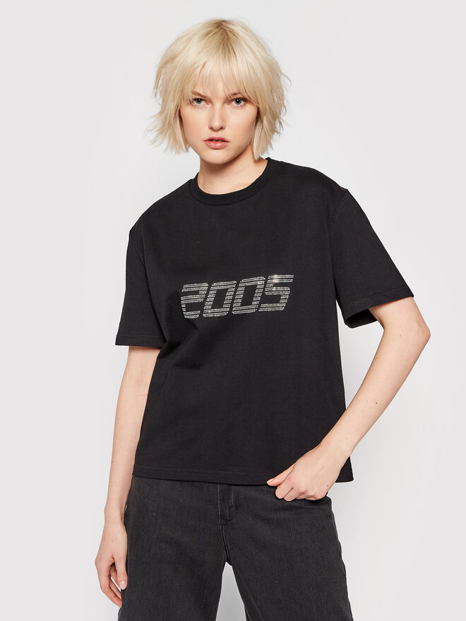2005 2005 T-Shirt Unisex Signature Tee Μαύρο Relaxed Fit