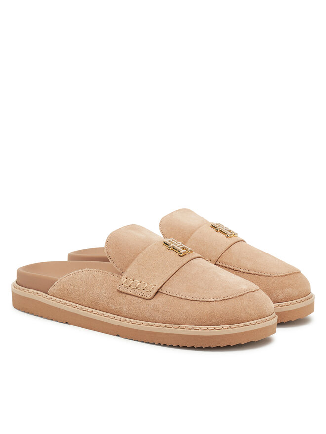 Tommy Hilfiger Ciabatte Tommy Hilfiger Suede Closed Toe Mule FW0FW08583 Beige