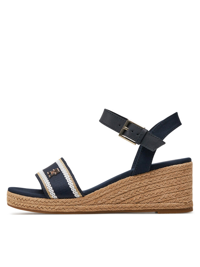 Tommy Hilfiger Espadrilles Tommy Hilfiger Webbing Wedge Sandal FW0FW08044 Dunkelblau