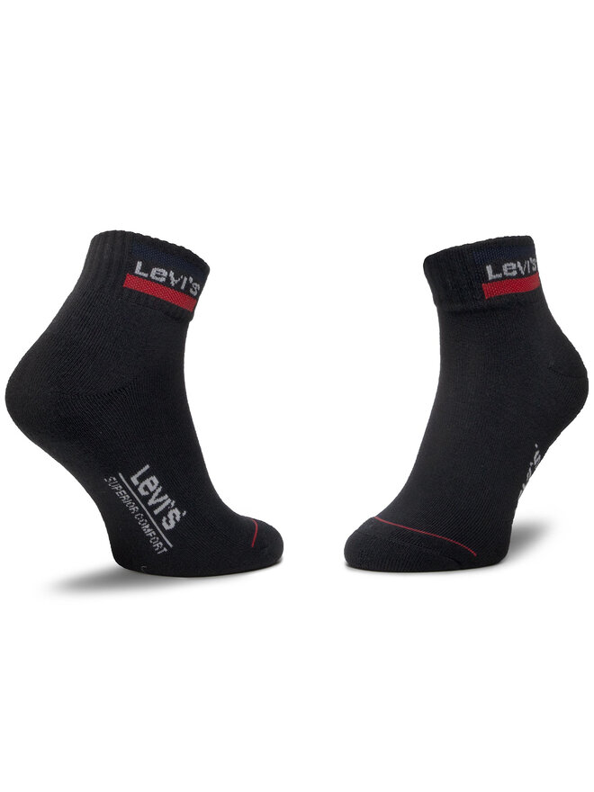 Levi's® Súprava 2 párov kotníkových ponožiek unisex Levi's® 37157-0148 Čierna