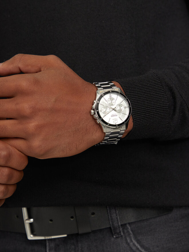 Casio Zegarek Casio MTP-1374PD-7AVEF Srebrny