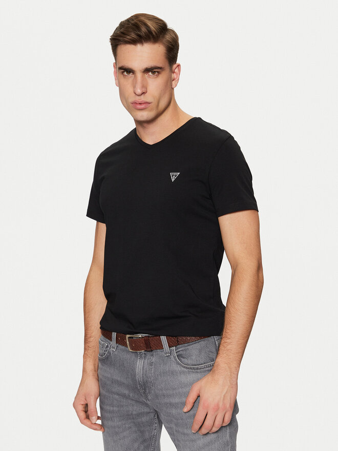 Guess Guess Marškinėliai U97M01 KCD31 Juoda Slim Fit