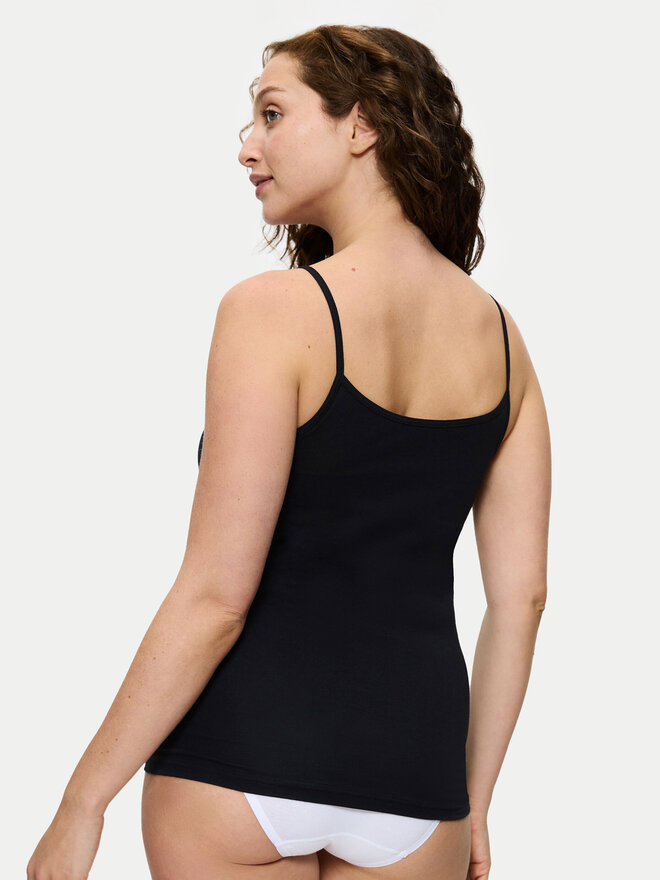 Triumph Triumph Τοπ Sense Of Cotton 10224958 Μαύρο Slim Fit