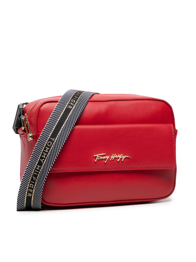 Tommy Hilfiger Ročna torba Tommy Hilfiger Iconic Tommy Camera bag Sign AW0AW10958 Rdeča