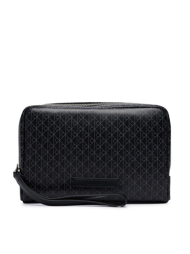 Calvin Klein Kosmetiktasche Calvin Klein Emblem Aop Coated Pouch W/ Handl LV04D1240G Schwarz