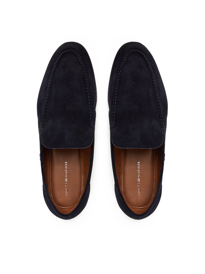 Tommy Hilfiger Mokassins Tommy Hilfiger Hilfiger Flexible Suede Loafer FM0FM05496 Dunkelblau