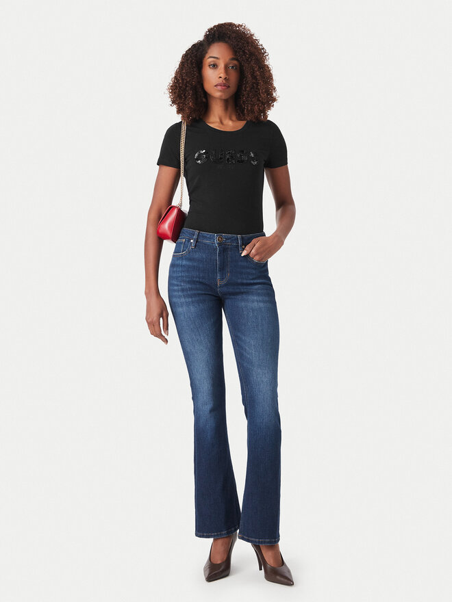 Guess Guess T-Shirt W5GI17 J1314 Schwarz Slim Fit