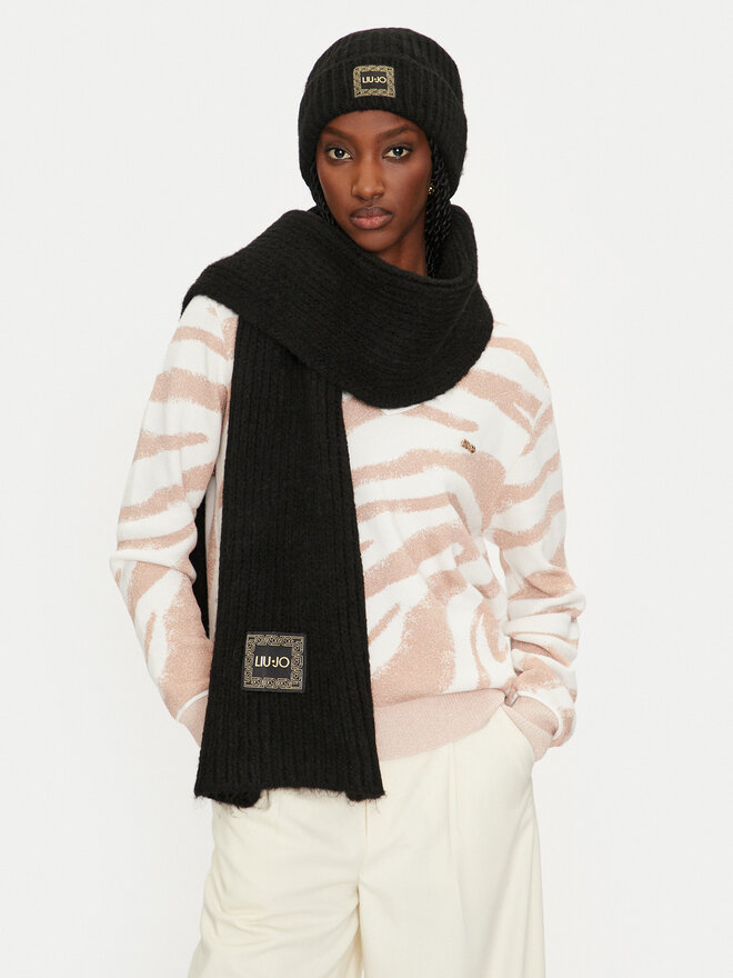 Liu Jo Sada čepice a šál Liu Jo Set Sciarpa Beanie 2F4036 M0300 Černá