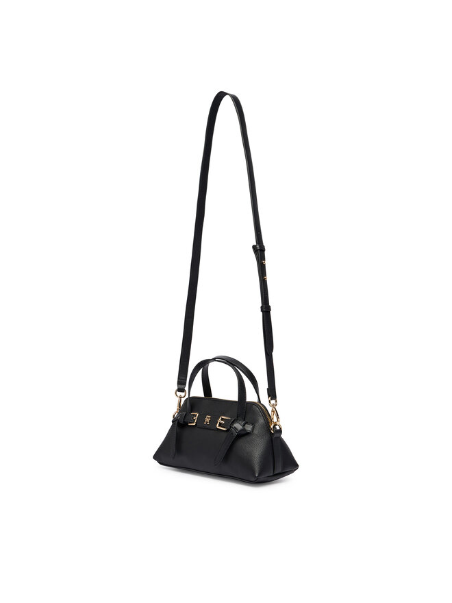 Tommy Hilfiger Handtasche Tommy Hilfiger Th Buckle Mini Tote AW0AW19034 Schwarz