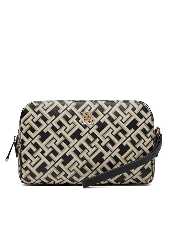 Pochette per cosmetici Tommy Hilfiger Iconic Tommy Washbag Mono AW0AW15745 Nero escarpe