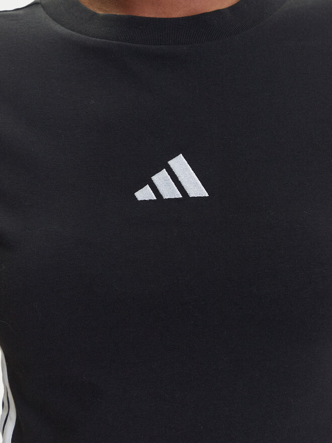 adidas adidas Majica Essentials 3-Stripes JC8325 Črna Slim Fit