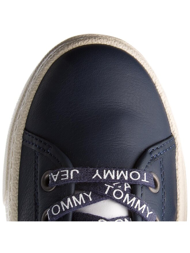 Tommy jeans light leather low sale