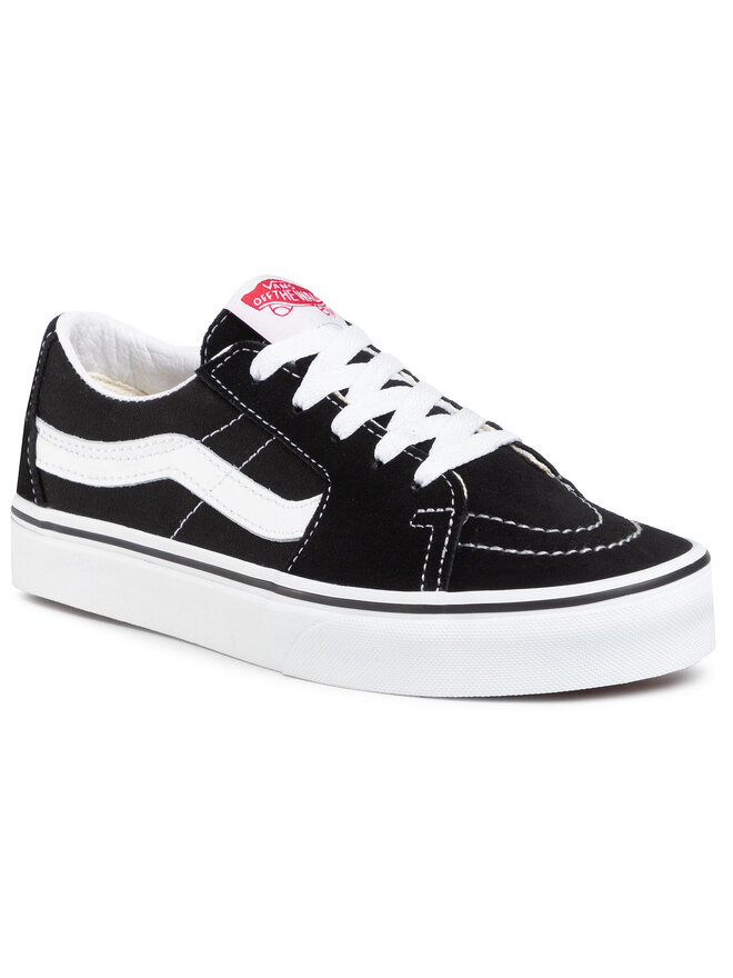 Low top white and black vans deals