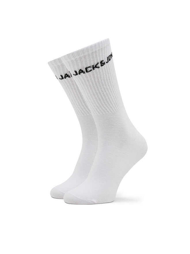 Jack&Jones Zestaw 3 par wysokich skarpet męskich Jack&Jones Melvin 12260083 Biały
