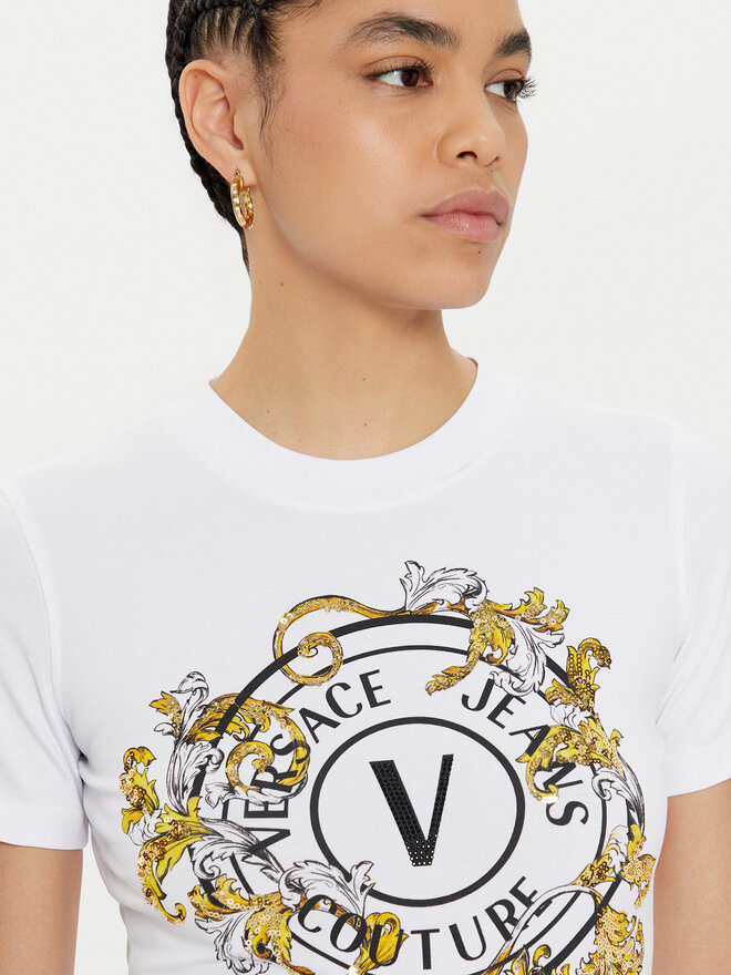 Versace Jeans Couture Versace Jeans Couture Camiseta 78HAHC01 Blanco Regular Fit