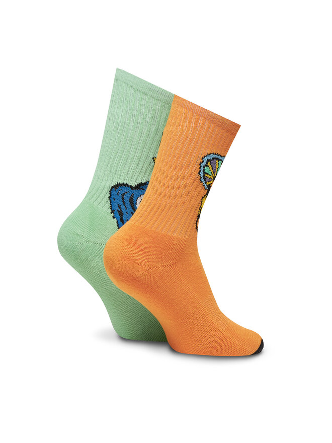 Volcom Zestaw 4 par wysokich skarpet unisex Volcom Fa Bob Mollena D6312506 Kolorowy