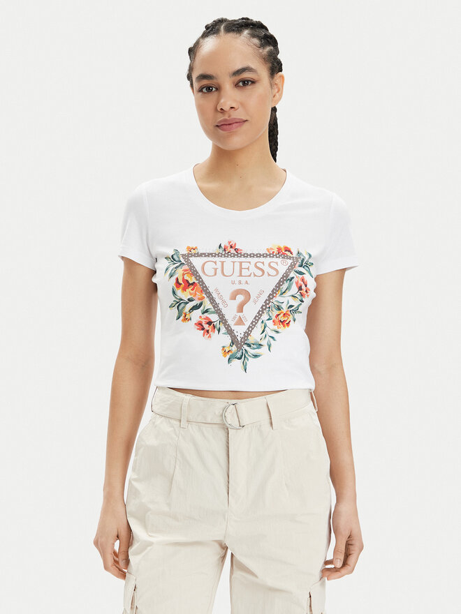 Guess Guess Camiseta W4GI24 J1314 Blanco Slim Fit